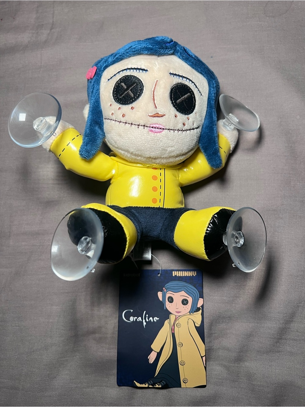 Coraline button eyed plush window clinger
